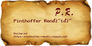 Pinthoffer Renátó névjegykártya